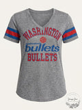 GIII For Her Womens Triple Play V-neck Tee Washington Bullets, Size XL by Vanessa Jane