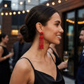 Inc Beaded Tassel Linear Earrings by Vanessa Jane