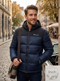 Champion Mens Contrast Lightweight Padded Hooded Jacket, Limited Edition Navy L by Vanessa Jane