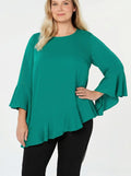 Alfani Women's Plus Size Asymmetrical Bell-Sleeve Top, Size 0X by Vanessa Jane