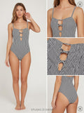Volcom Stripe Away Printed One-Piece Swimsuit, Size XL by Vanessa Jane