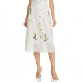 French Connection Embroidered Eyelet MIDI Skirt, Size 0 - White by Vanessa Jane
