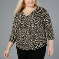 I.N.C. Plus Size Embellished Animal-Print Top, Size 1X by Vanessa Jane