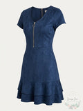 Rosie Harlow Juniors Zip-Front Fit & Flare Dress, Size Medium by Vanessa Jane