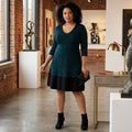 Taylor Animal-Print Sweater Dress, Size 1X by Vanessa Jane