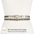 INC International Concepts Glitter & Lace 2-for-1 Skinny Belts by Vanessa Jane