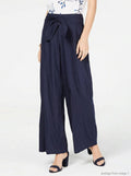 I.n.c. Wide-Leg Paper Bag Tie Waist Pants, Navy, Size 2 by Vanessa Jane