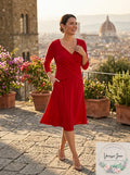 NY Collection Womens Ruched Flared Dress,Size Medium by Vanessa Jane