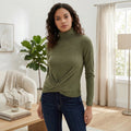Crave Fame Junior Womens Cozy Twist Front Turtleneck Sweater, Small by Vanessa Jane