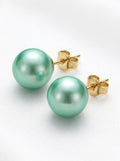 Charter Club Gold Tone- Imitation Pearl Stud Earrings Aqua by Vanessa Jane