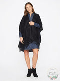 Echo Design Solid Boucle Ruana, OS/Black by Vanessa Jane