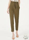 Calvin Klein Womens Green Solid Boyfriend Pants, Size 2P by Vanessa Jane