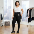 Style & Co Plus Size Velour-Trimmed Leggings, 20W/Black by Vanessa Jane