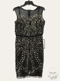 Adrianna Papell Embellished Illusion Dress, Size 2 by Vanessa Jane