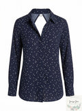 Bardot Open-Back Polka Dot Blouse, Size XS by Vanessa Jane