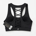 Ideology Lace-Up Back Racerback Seamless Mid-Impact Sports Bra Xs/Black by Vanessa Jane