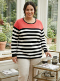 Calvin Klein Plus Size Colorblocked Striped Sweater, Size XL by Vanessa Jane