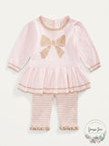 First Impressions Baby Girls Bow Sweater and Striped Tights, Size 12Months by Vanessa Jane