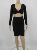 Fashion Nova Fashion Sexy Womens Two Piece Crop Top Mini Skirt Set Small by Vanessa Jane