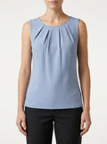 Dkny Womens Pleated Neck Sleeveless Blouse Top - Medium by Vanessa Jane