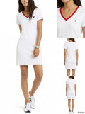 Tommy Hilfiger V-Neck Cotton Sheath Dress, Size Small by Vanessa Jane