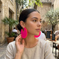 Inc Silver-Tone and Pink Circle Hoop Earrings by Vanessa Jane