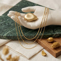 Unwritten 14K Gold Flash Plated 3-Pieces Layered Chain Necklace Set by Vanessa Jane