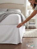 Nautica 15 in. Solid Cotton White Queen Drop Bedskirt by Vanessa Jane