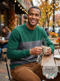 Club Room Mens Color Block Sweatshirt by Vanessa Jane
