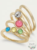 I.n.c. Gold-Tone 5-Pc. Set Crystal and Stone Stack Rings by Vanessa Jane