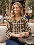 Karen Kane Shibori Peasant Blouse by Vanessa Jane