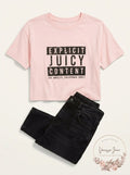 Juicy Couture Cropped Cotton Graphic T-Shirt, Size Large by Vanessa Jane