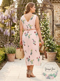 Vince Camuto Womens Pink Plus Size Tropical Garden Maxi Dress, Size 3X by Vanessa Jane