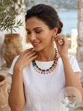 I.n.c. Gold-Tone Multicolor Crystal Velvet-Woven Statement Necklace, 18 + 3 by Vanessa Jane
