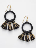 Inc Gold-Tone Velvet Hoop and Tassel Drop Earrings by Vanessa Jane