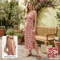 Free People Womens Ohh La La V-Neck Sleeveless MIDI Dress, Size 12 by Vanessa Jane