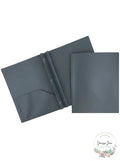 JAM Paper Plastic 2 Pocket Folders with Prongs Grey 6 Pack Durable POP Fold by Vanessa Jane