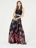 Sequin Hearts Juniors 2-Pc. Sequined Lace and Floral Gowns,Size 9 by Vanessa Jane