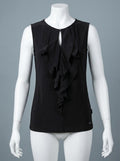 Tahari ASL Women's Ruffled Keyhole Top, Size Small by Vanessa Jane