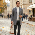Tallia Orange Mens Slim-Fit Gray Chalk Stripe Overcoat, Medium by Vanessa Jane