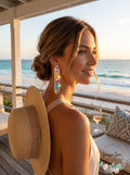 Zenzii Gold-Tone Multicolor Ombre Crystal Linear Drop Earrings – Pink/Yellow by Vanessa Jane