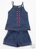 Lucky Brand Girls Blue Denim Short Romper One Piece Outfit, Size 2T by Vanessa Jane