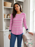 Nic+Zoe Vital Striped Top Sweater Pullover, Size XL by Vanessa Jane