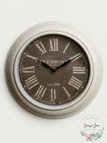 Patton Wall Decor 12 Inch Traditional White Wash Roman Numeral Clock by Vanessa Jane