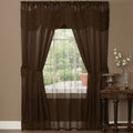 Achim Halley Satin 6-Piece Window Set With Austrian Valance, Chocolate, 56x84 by Vanessa Jane