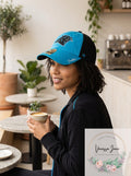 NFL Carolina Panthers Womens Sparkle Two Tone Clean Up Adjustable Hat, One Size by Vanessa Jane