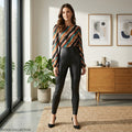 Inc Faux-Leather Skinny Pants, Size 10 by Vanessa Jane
