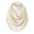 INC International Concepts Infinity Scarf IVORY Fringe Knit by Vanessa Jane