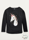 Epic Threads Big Girls Glitter Unicorn T-Shirt, Size Small by Vanessa Jane
