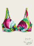 La Blanca Womens Multicolor Tropic Banded Bikini Top, Size 10 by Vanessa Jane